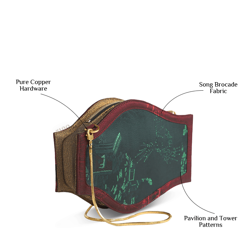 Ultra-Light Water Bottle-Shaped Song Brocade Vintage Style Crossbody Bag 164g - Image 15