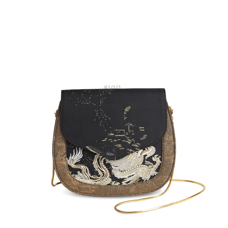 Saddle Loong Embroidered Bag – Ultra-Light 216g, Recycled Fabric & Hualuo Silk
