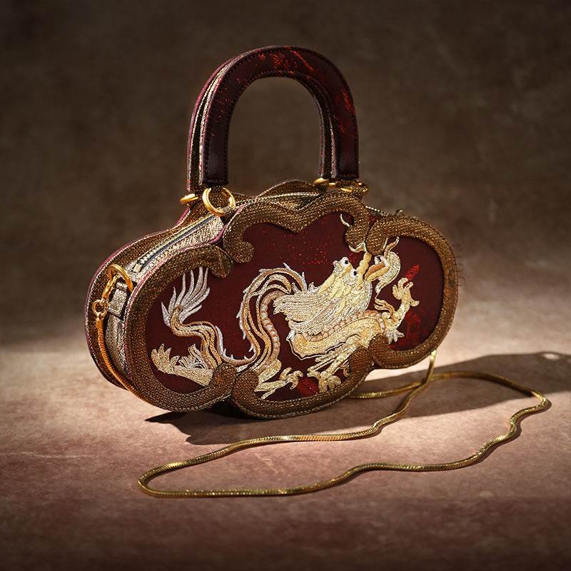 Ultra-Light Ruyi Loong Embroidery Handbag – Recycled Fabric with Hualuo Silk 205g - Image 7
