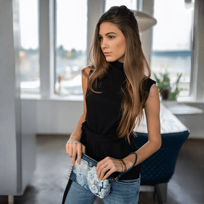 Mulberry Silk Handcrafted Flower Clutch Bag Women Wallet Eveing Purse - Image 2