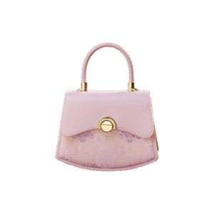 Brocade Mulberry Silk Bag Powder Pink Floral Designer Handbag