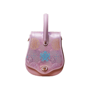 Brocade Jacquard Purple Floral Designer Saddle Bag