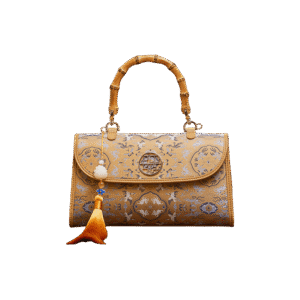 Song Brocade Silk Bamboo Handle Handbag