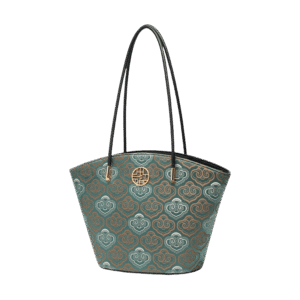 Embroidery Leather Shoulder Tote Bag Cloud Pattern Handbag