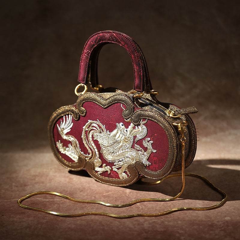Ultra-Light Ruyi Loong Embroidery Handbag – Recycled Fabric with Hualuo Silk 205g - Image 6
