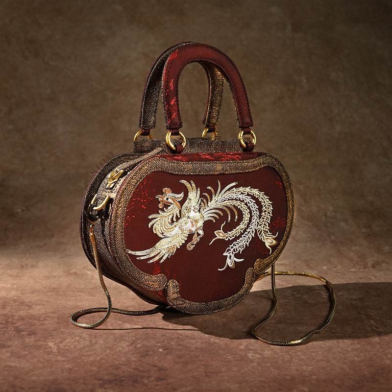 Ultra-Light Ruyi Phoenix Embroidery Handbag Recycled Fabric with Hualuo Silk 205g - Image 9