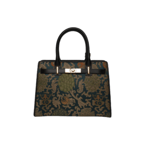 Handmade Song Brocade Chinoiserie Leather Kelly Bag Twining Flowers