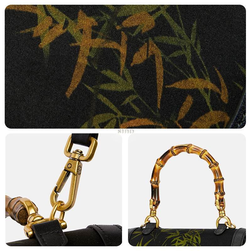 Xiangyunsha Print Crossbody  Bamboo Handle Bag for Women - Image 8