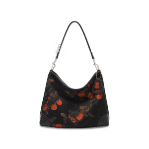 Xiangyunsha Silk Leather Printed Persimmon Shoulder Bag