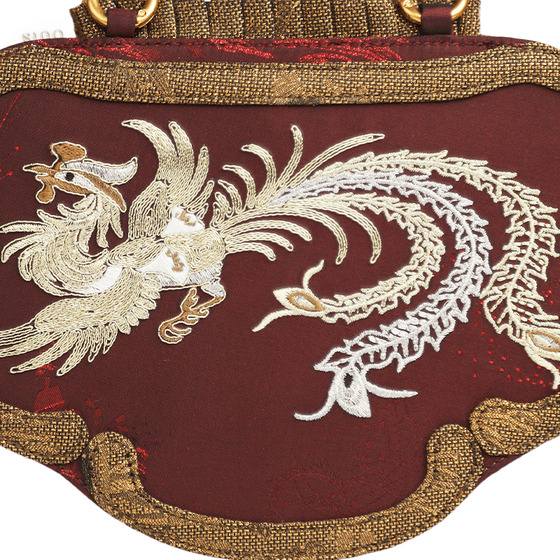 Ultra-Light Ruyi Phoenix Embroidery Handbag Recycled Fabric with Hualuo Silk 205g - Image 11
